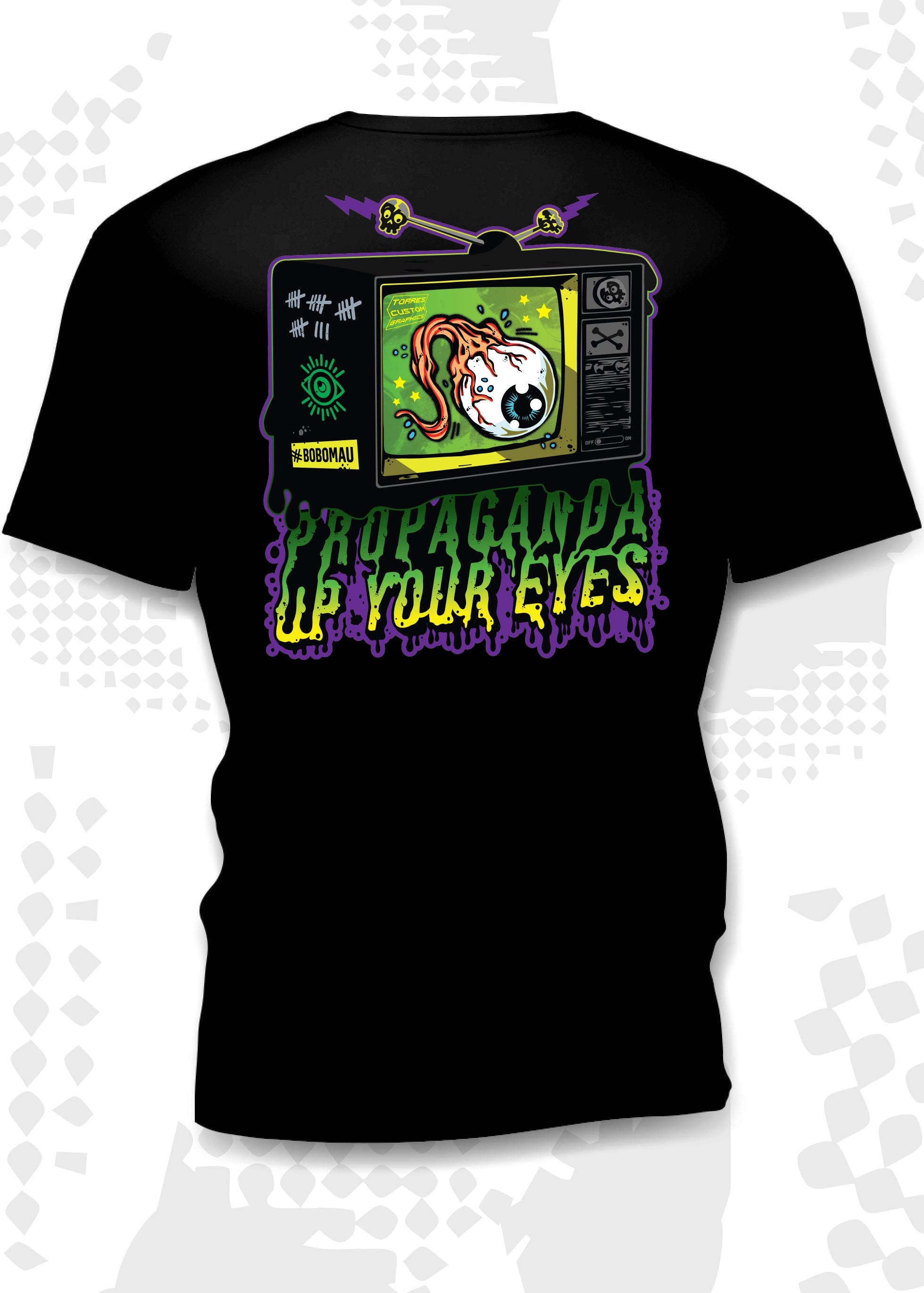 STUDIO BOBOMAU - T-SHIRT PROPAGANDA UP YOUR EYES 2 PRETA