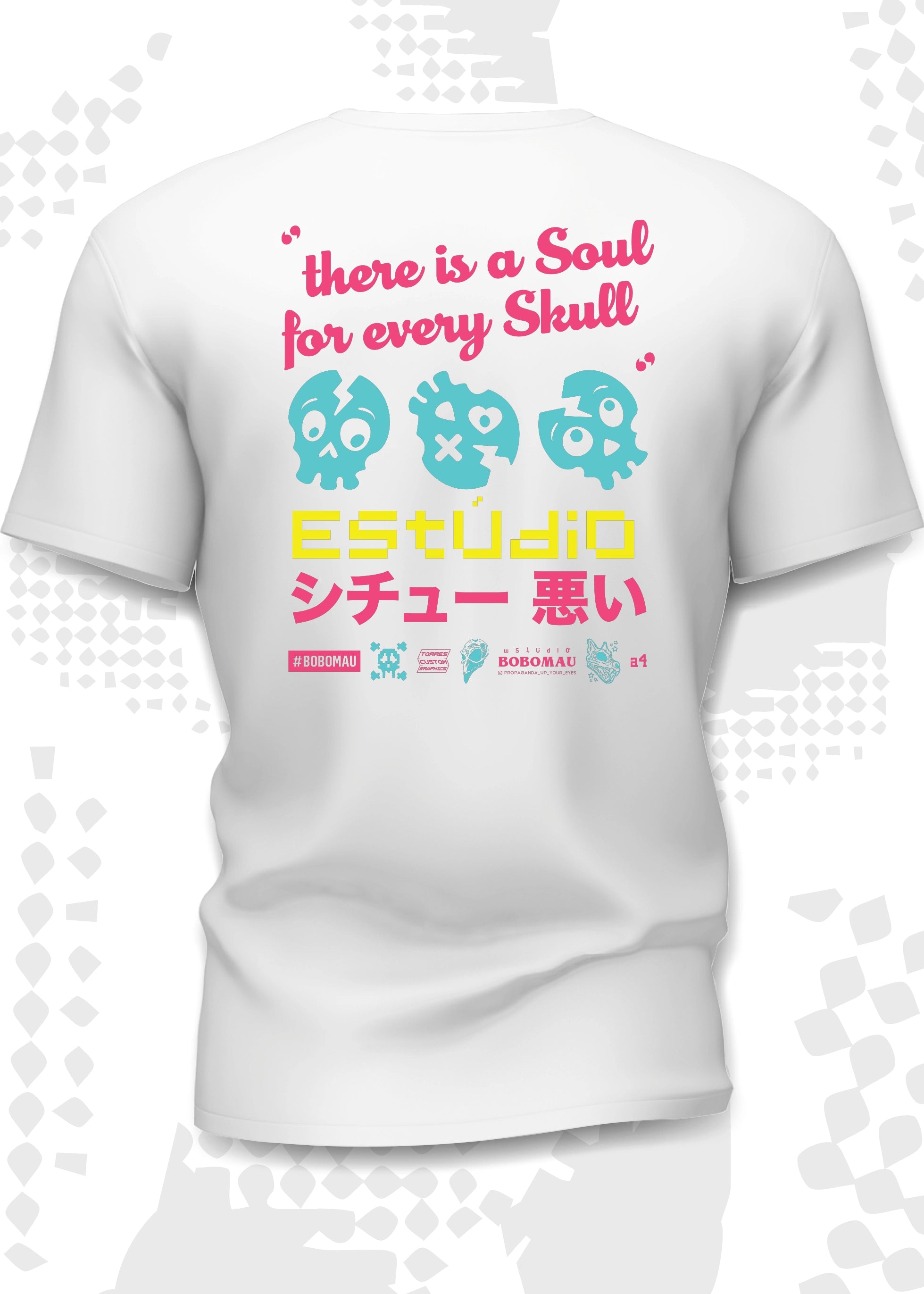 STUDIO BOBOMAU - T-SHIRT THERE IS A SOUL FOR EVERY SKULL BRANCA