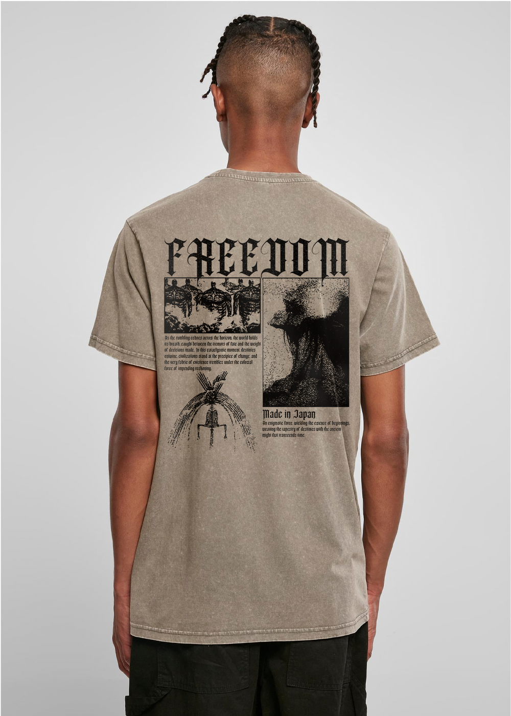 MADE IN JAPAN - FREEDOM® DARK KHAKI ACID T-SHIRT